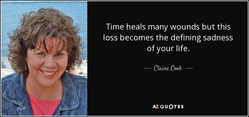 Time heals many wounds but this loss becomes the defining sadness of your life. - Claire Cook