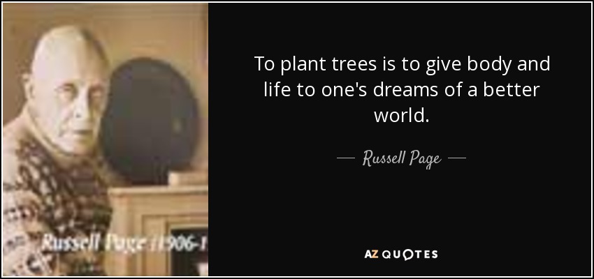 To plant trees is to give body and life to one's dreams of a better world. - Russell Page