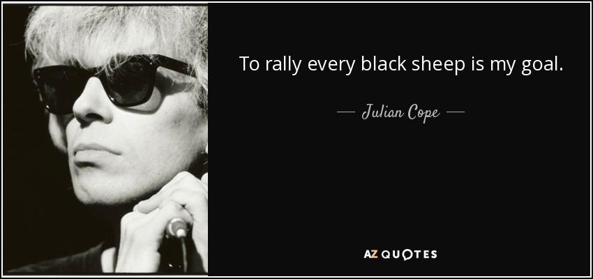 To rally every black sheep is my goal. - Julian Cope