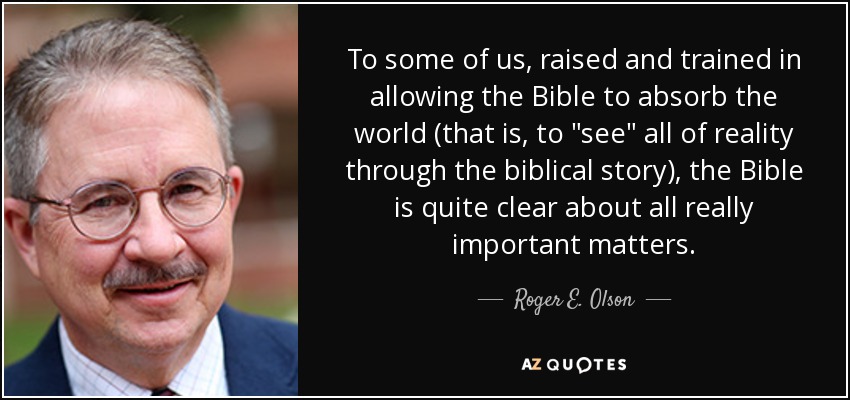 To some of us, raised and trained in allowing the Bible to absorb the world (that is, to 