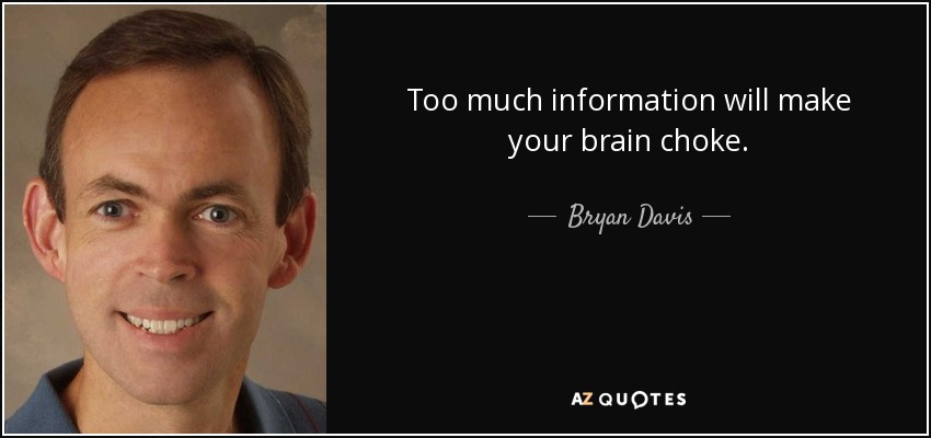 Too much information will make your brain choke. - Bryan Davis