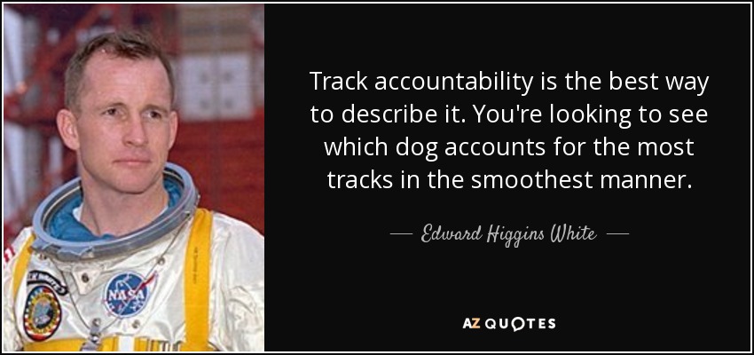 Track accountability is the best way to describe it. You're looking to see which dog accounts for the most tracks in the smoothest manner. - Edward Higgins White
