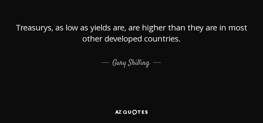 Treasurys, as low as yields are, are higher than they are in most other developed countries. - Gary Shilling