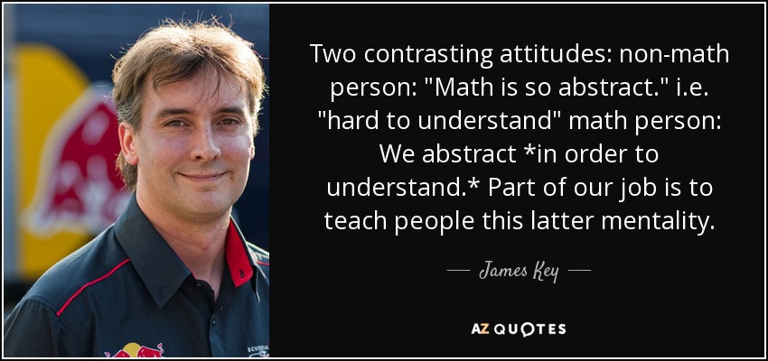 Two contrasting attitudes: non-math person: 