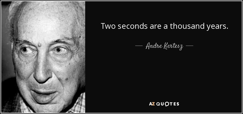 Two seconds are a thousand years. - Andre Kertesz