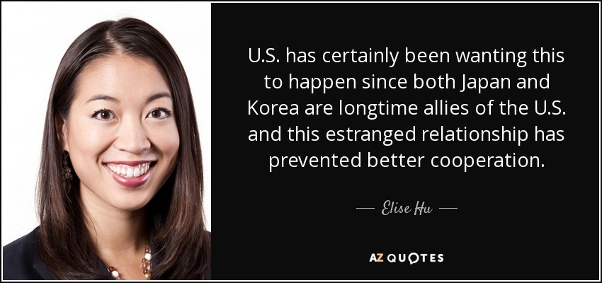 U.S. has certainly been wanting this to happen since both Japan and Korea are longtime allies of the U.S. and this estranged relationship has prevented better cooperation. - Elise Hu