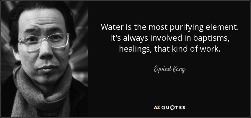Water is the most purifying element. It's always involved in baptisms, healings, that kind of work. - Eyvind Kang