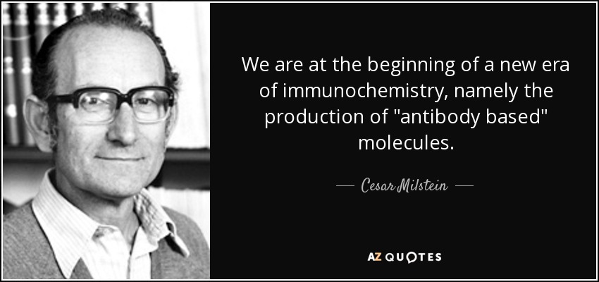 We are at the beginning of a new era of immunochemistry, namely the production of 