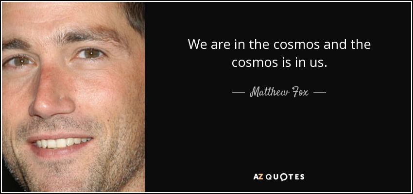 We are in the cosmos and the cosmos is in us. - Matthew Fox