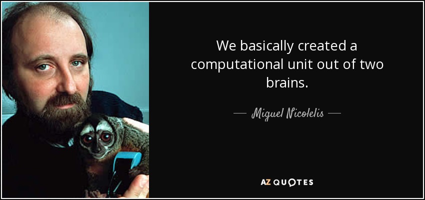 We basically created a computational unit out of two brains. - Miguel Nicolelis