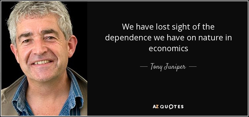 We have lost sight of the dependence we have on nature in economics - Tony Juniper