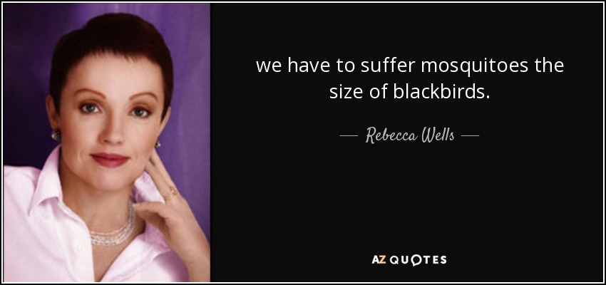 we have to suffer mosquitoes the size of blackbirds. - Rebecca Wells