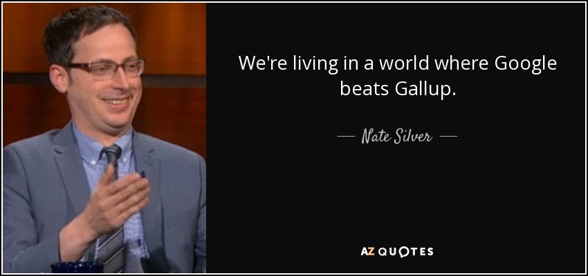 We're living in a world where Google beats Gallup. - Nate Silver