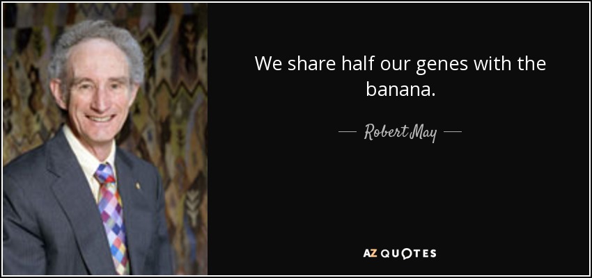 We share half our genes with the banana. - Robert May, Baron May of Oxford