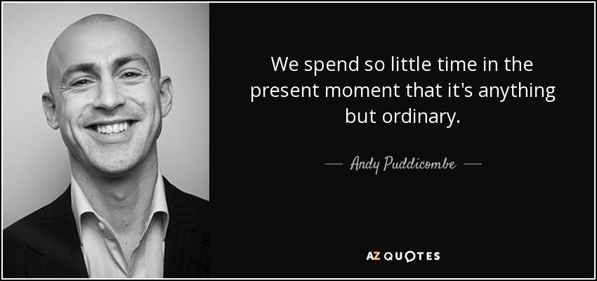 We spend so little time in the present moment that it's anything but ordinary. - Andy Puddicombe