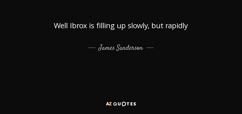 Well Ibrox is filling up slowly, but rapidly - James Sanderson