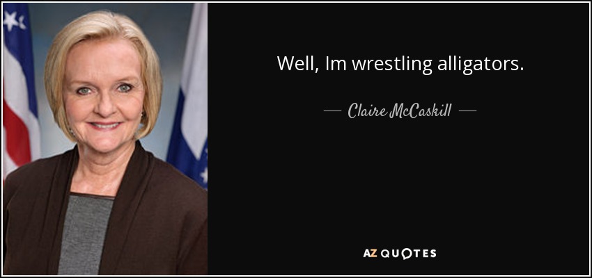 Well, Im wrestling alligators. - Claire McCaskill