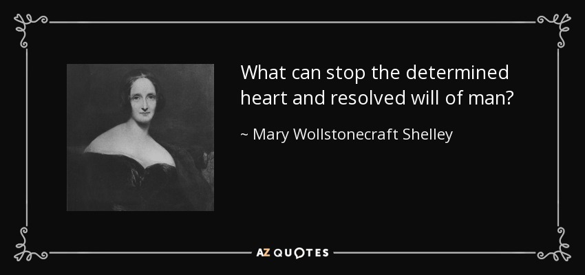 What can stop the determined heart and resolved will of man? - Mary Wollstonecraft Shelley