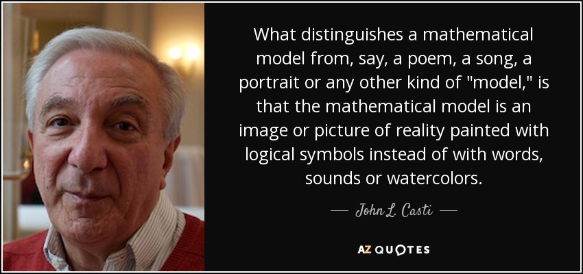 What distinguishes a mathematical model from, say, a poem, a song, a portrait or any other kind of 