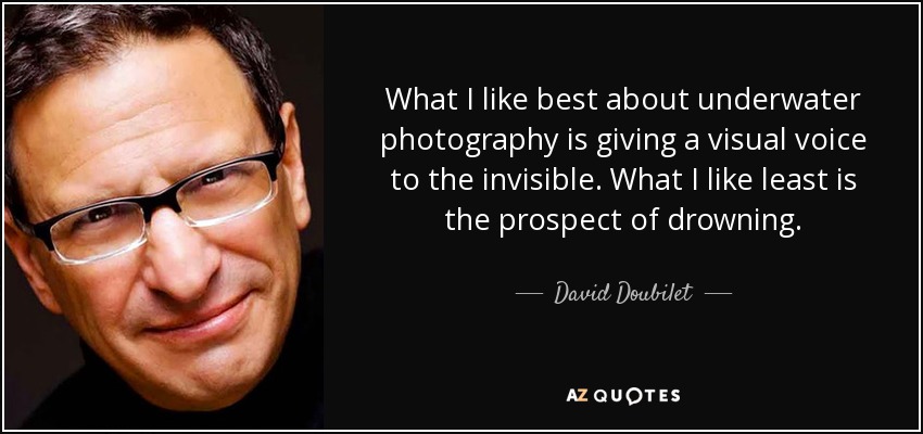 What I like best about underwater photography is giving a visual voice to the invisible. What I like least is the prospect of drowning. - David Doubilet