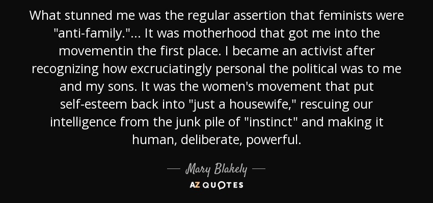 What stunned me was the regular assertion that feminists were 