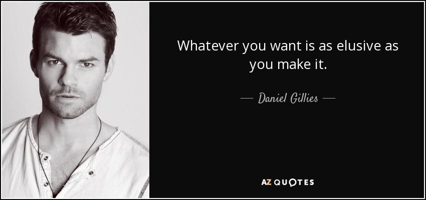 Whatever you want is as elusive as you make it. - Daniel Gillies