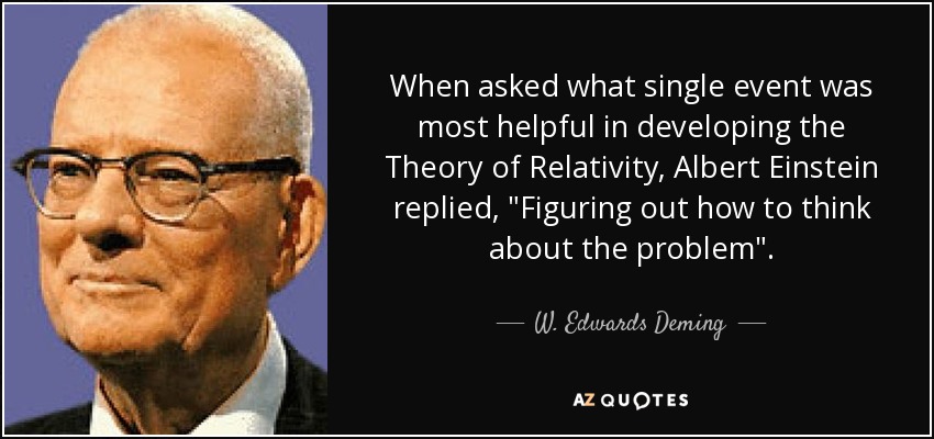 When asked what single event was most helpful in developing the Theory of Relativity, Albert Einstein replied, 