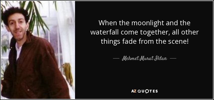 When the moonlight and the waterfall come together, all other things fade from the scene! - Mehmet Murat Ildan