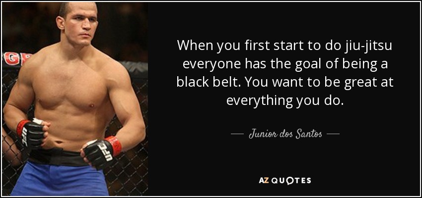 When you first start to do jiu-jitsu everyone has the goal of being a black belt. You want to be great at everything you do. - Junior dos Santos