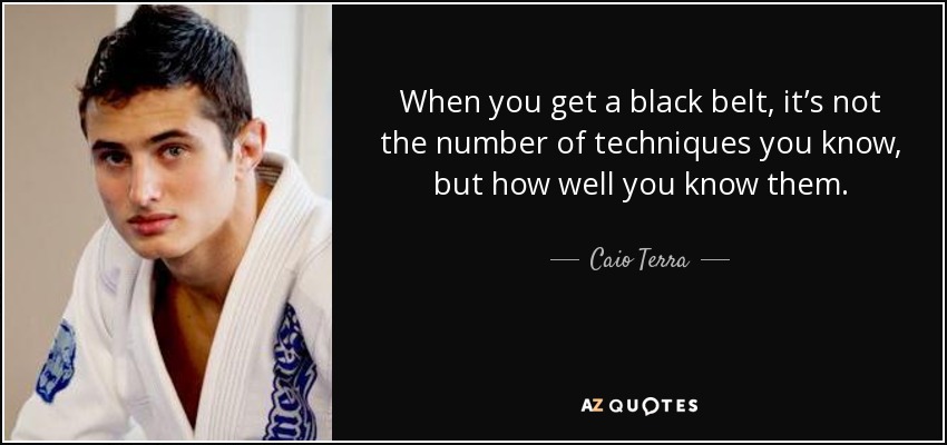 When you get a black belt, it’s not the number of techniques you know, but how well you know them. - Caio Terra