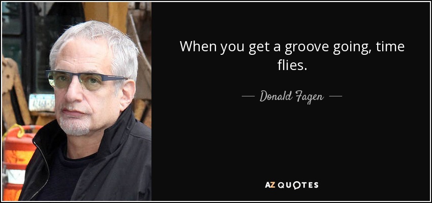 When you get a groove going, time flies. - Donald Fagen