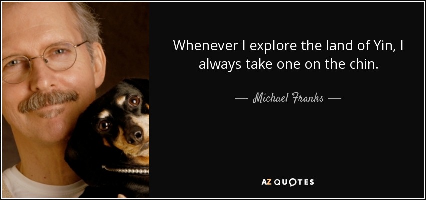 Whenever I explore the land of Yin, I always take one on the chin. - Michael Franks
