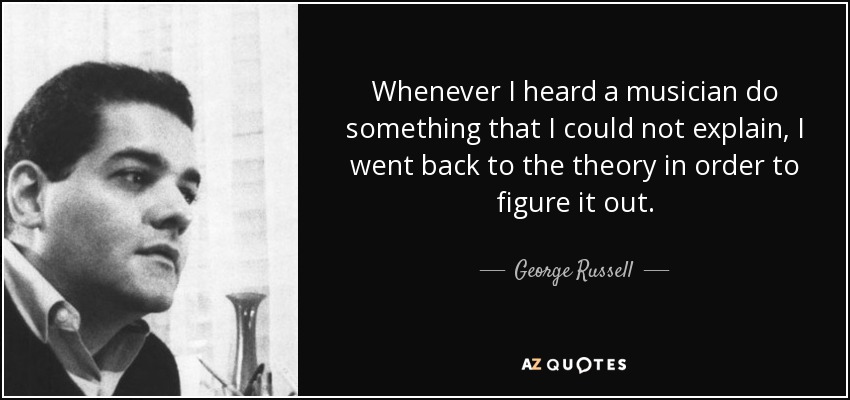 Whenever I heard a musician do something that I could not explain, I went back to the theory in order to figure it out. - George Russell