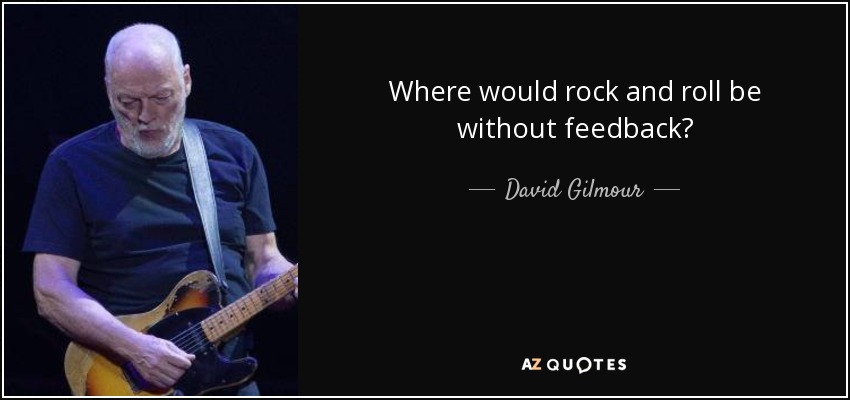 Where would rock and roll be without feedback? - David Gilmour
