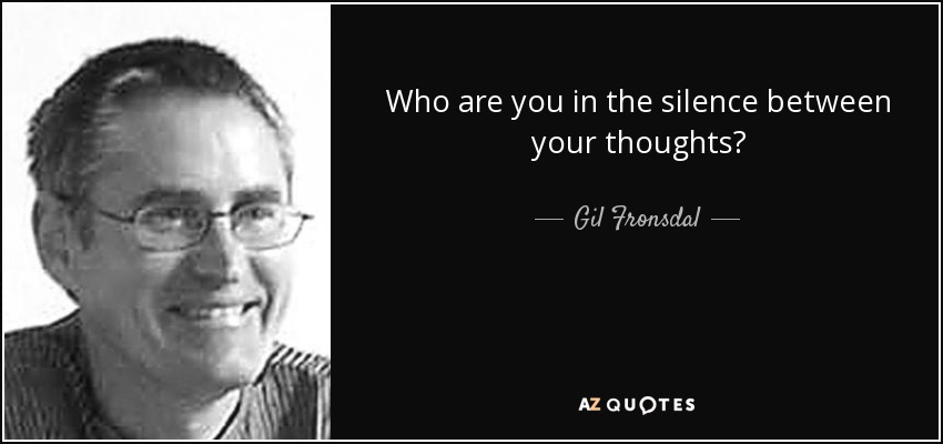 Who are you in the silence between your thoughts? - Gil Fronsdal