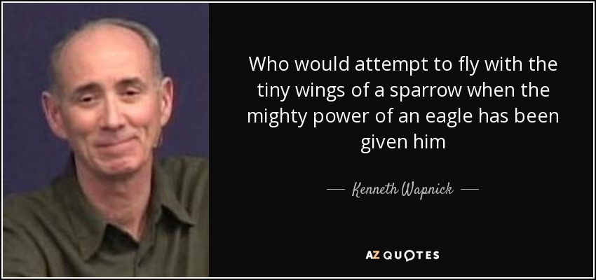Who would attempt to fly with the tiny wings of a sparrow when the mighty power of an eagle has been given him - Kenneth Wapnick