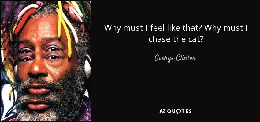 Why must I feel like that? Why must I chase the cat? - George Clinton
