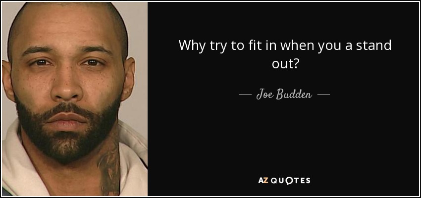 Why try to fit in when you a stand out? - Joe Budden