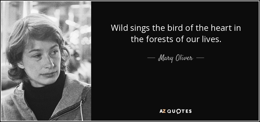 Wild sings the bird of the heart in the forests of our lives. - Mary Oliver