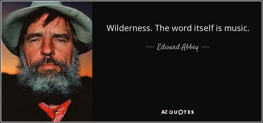 Wilderness. The word itself is music. - Edward Abbey