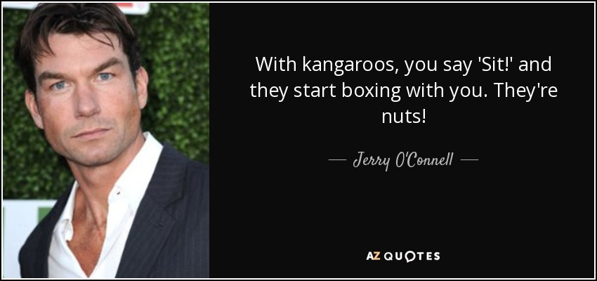 With kangaroos, you say 'Sit!' and they start boxing with you. They're nuts! - Jerry O'Connell