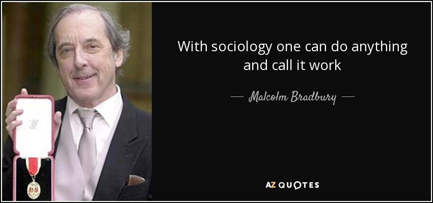 With sociology one can do anything and call it work - Malcolm Bradbury