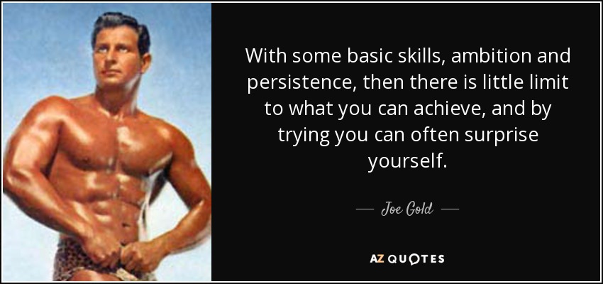 With some basic skills, ambition and persistence, then there is little limit to what you can achieve, and by trying you can often surprise yourself. - Joe Gold