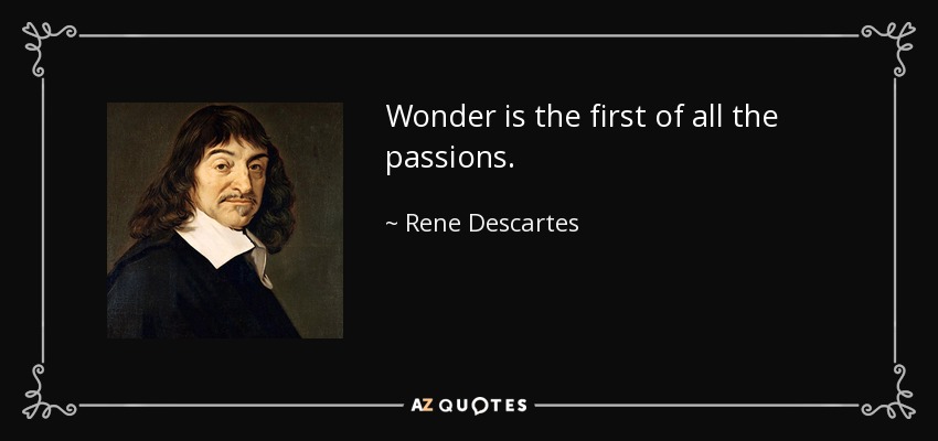 Wonder is the first of all the passions. - Rene Descartes