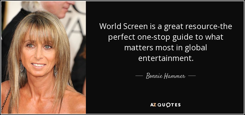 World Screen is a great resource-the perfect one-stop guide to what matters most in global entertainment. - Bonnie Hammer