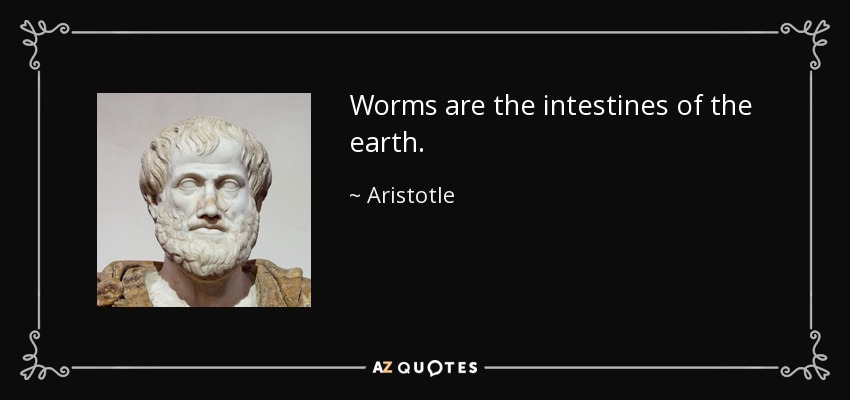 Worms are the intestines of the earth. - Aristotle