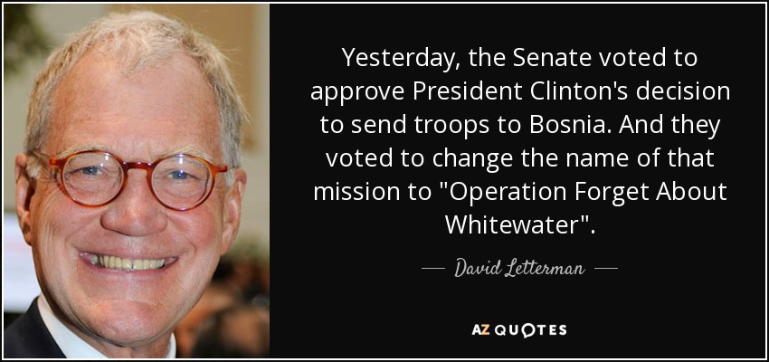 Yesterday, the Senate voted to approve President Clinton's decision to send troops to Bosnia. And they voted to change the name of that mission to 