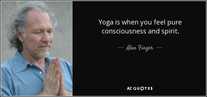 Yoga is when you feel pure consciousness and spirit. - Alan Finger