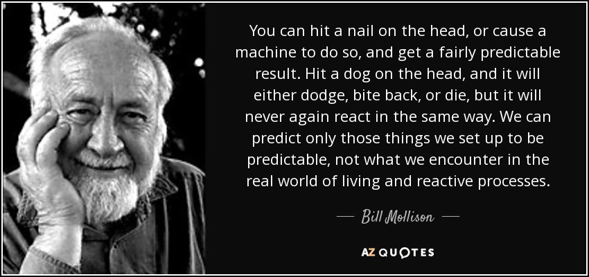 Bill Mollison quote: You can hit a nail on the head, or cause...