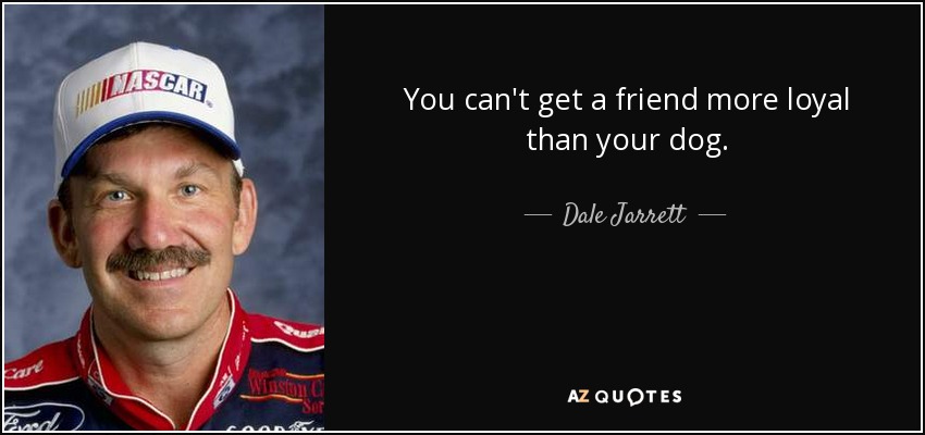 You can't get a friend more loyal than your dog. - Dale Jarrett